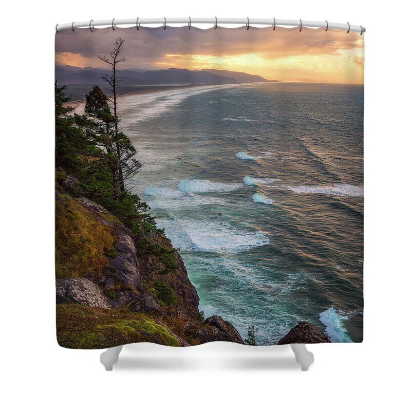 Oregon Shower Curtain featuring the photograph Manzanita Sun by Darren White
