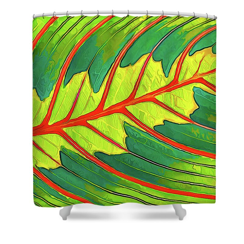 Nature Shower Curtain featuring the digital art Maranta Red 2 by ABeautifulSky Photography by Bill Caldwell