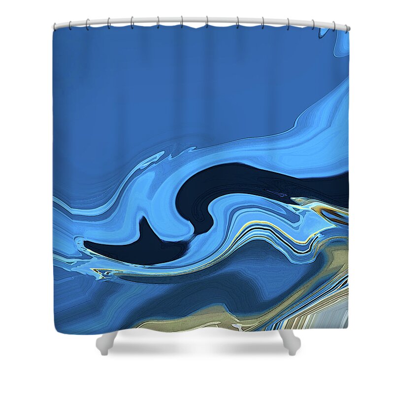 Abstract Shower Curtain featuring the digital art Marbled by Gina Harrison