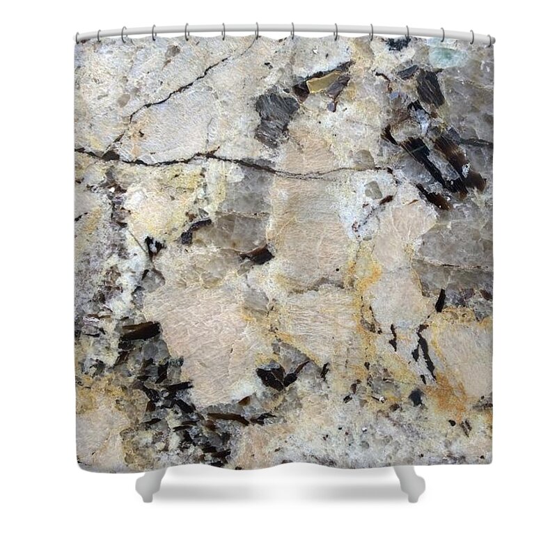 Marble Shower Curtain featuring the photograph Marble Tan Black by Delynn Addams