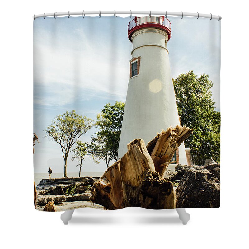 Lighthouse Shower Curtain featuring the photograph Marblehead by Andrew Weills