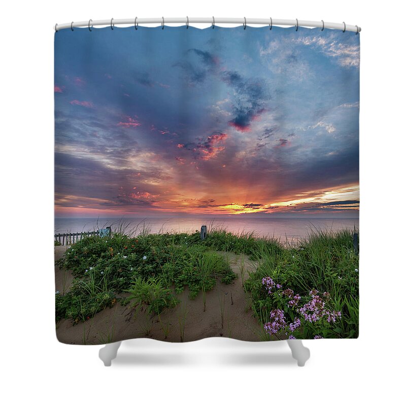 Square Shower Curtain featuring the photograph Marconi Station Sunrise Square by Bill Wakeley