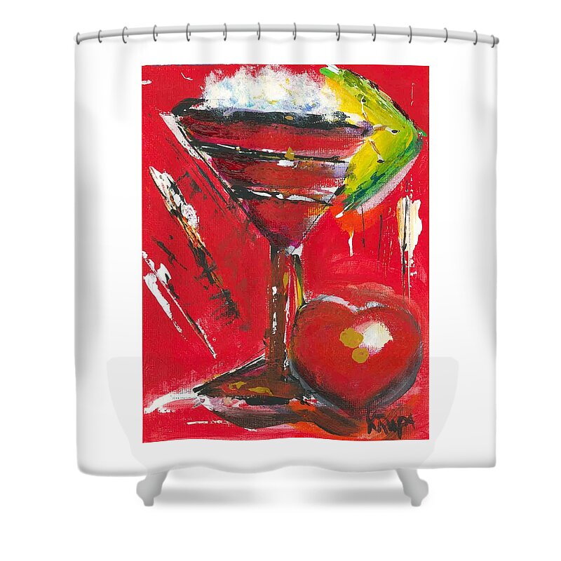 Margarita Shower Curtain featuring the painting Margarita IV by Bernadette Krupa
