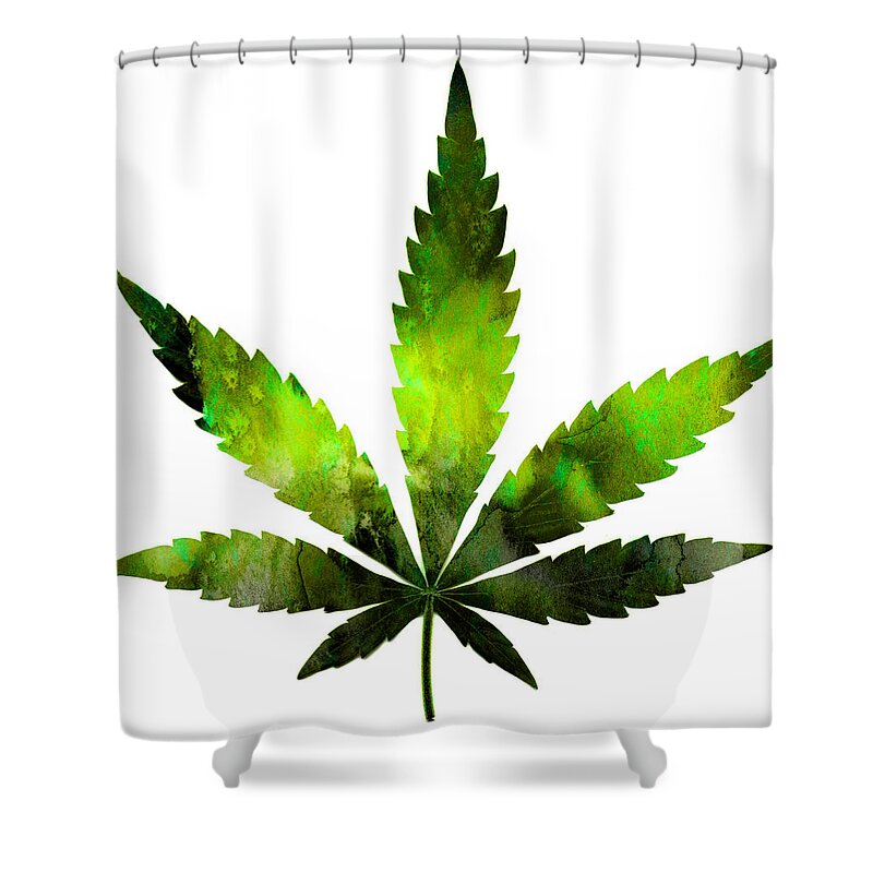 Marijuana Leaf Shower Curtain featuring the photograph Marijuana Leaf by Athena Mckinzie