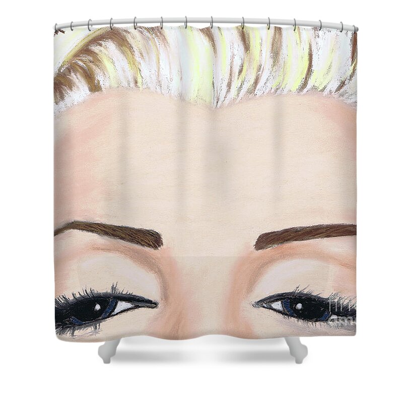 Marilyn Monroe Shower Curtain featuring the painting Marilyn by Lisa Crisman