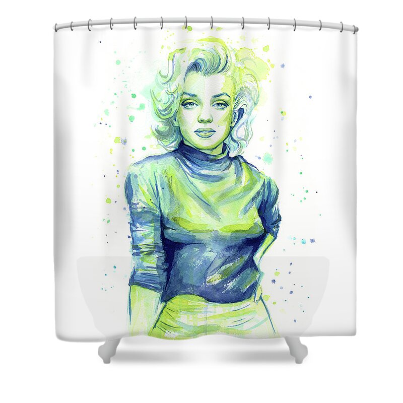 Iconic Shower Curtain featuring the painting Marilyn Monroe by Olga Shvartsur