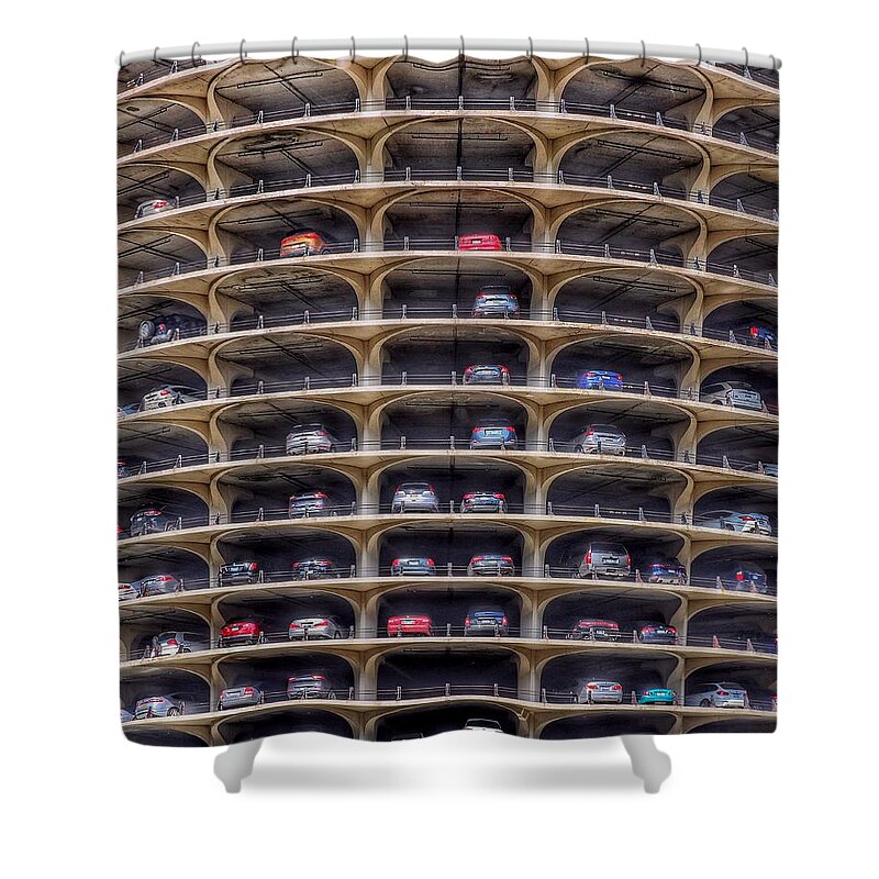 Marina City Shower Curtain featuring the photograph Marina City Chicago by Gia Marie Houck