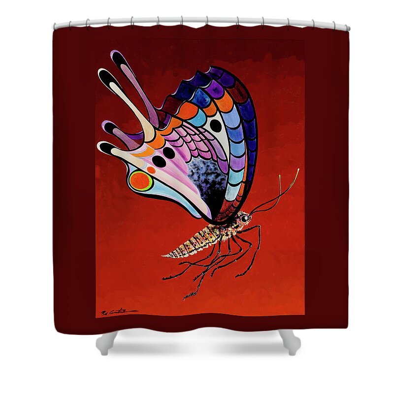 Fauvism Shower Curtain featuring the painting Mariposa Mamba by Bob Coonts