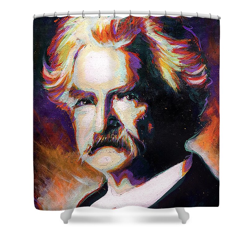 Mark Twain Shower Curtain featuring the painting Mark Twain by Steve Gamba