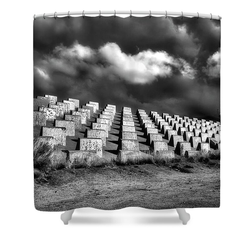 Albuquerque Shower Curtain featuring the photograph Markers by Mark David Gerson