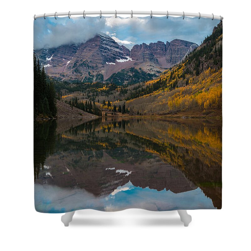 Colorado Shower Curtain featuring the photograph Maroon Bells by Gary Lengyel