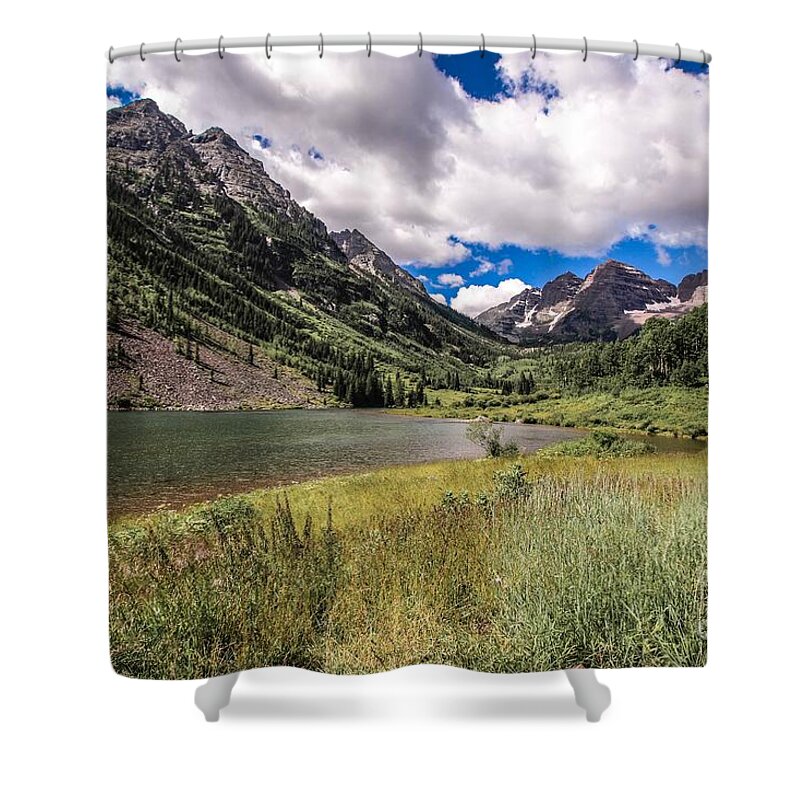 Maroon Bells Shower Curtain featuring the photograph Maroon Bells Image Six by Veronica Batterson