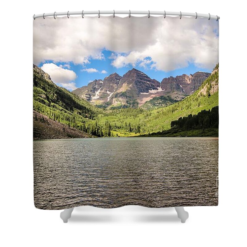 Maroon Bells Shower Curtain featuring the photograph Maroon Bells Image Three by Veronica Batterson