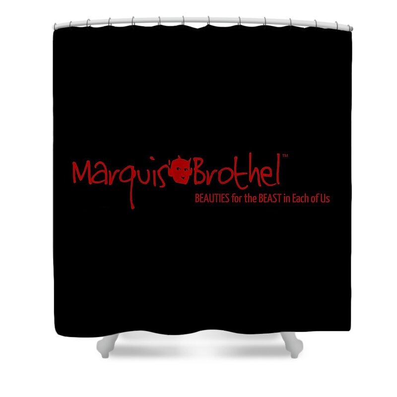 Logo Shower Curtain featuring the digital art Marquis' Brothel by Mark Baranowski