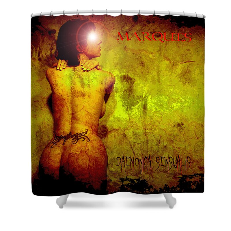 Album Cover Shower Curtain featuring the digital art Marquis - Daemonica Sensualis by Mark Baranowski