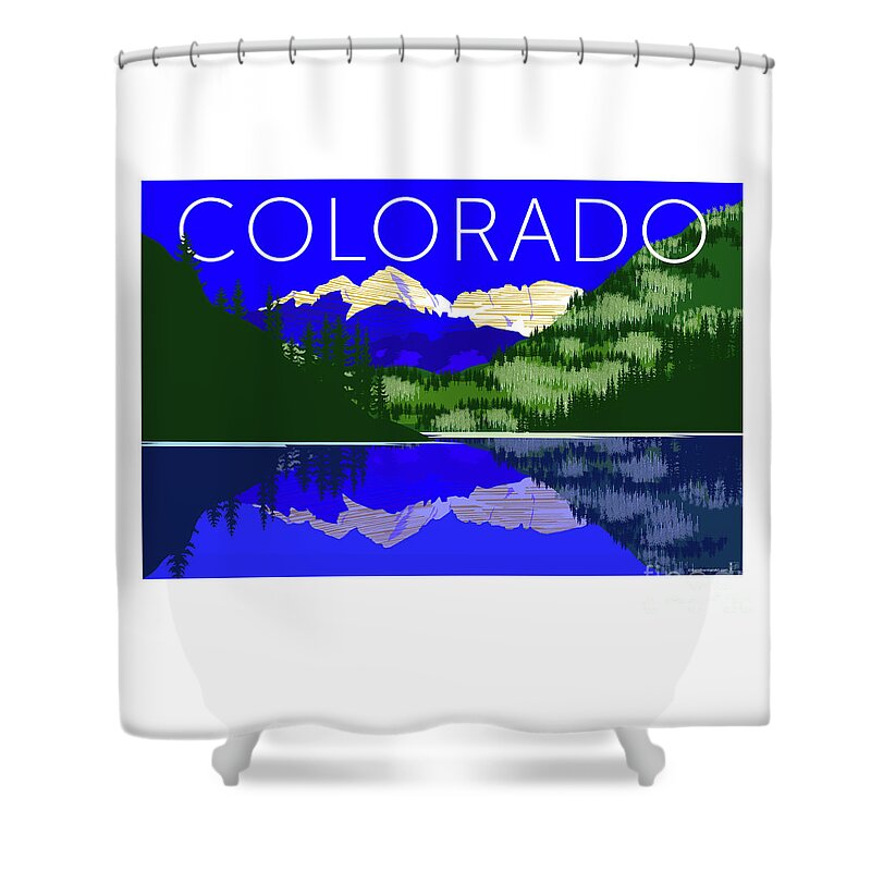 Colorado Shower Curtain featuring the digital art Maroon Bells Day by Sam Brennan