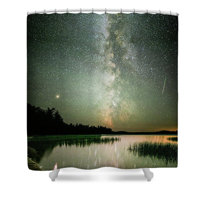 Night Shower Curtain featuring the photograph Mars Over Sabao by Brent L Ander