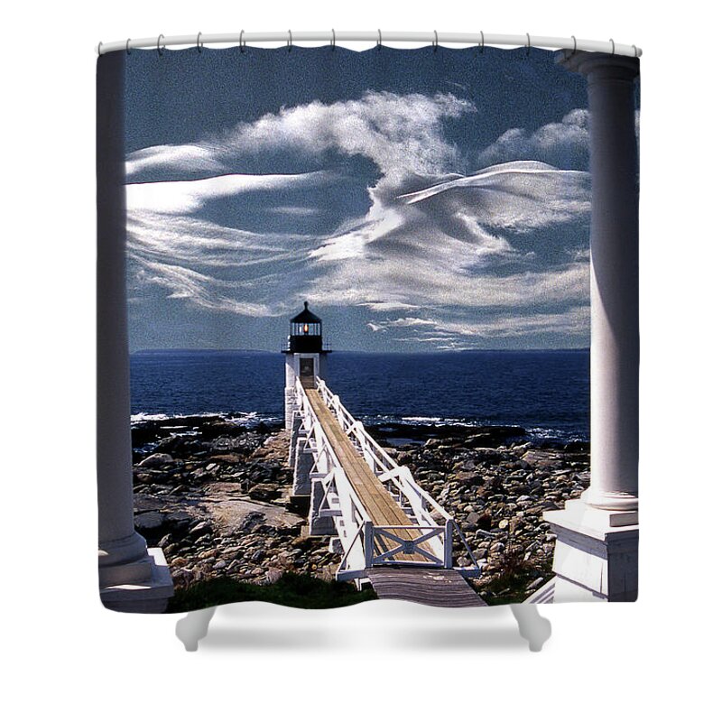 Lighthouses Shower Curtain featuring the photograph Marshall Point Lighthouse Maine by Skip Willits