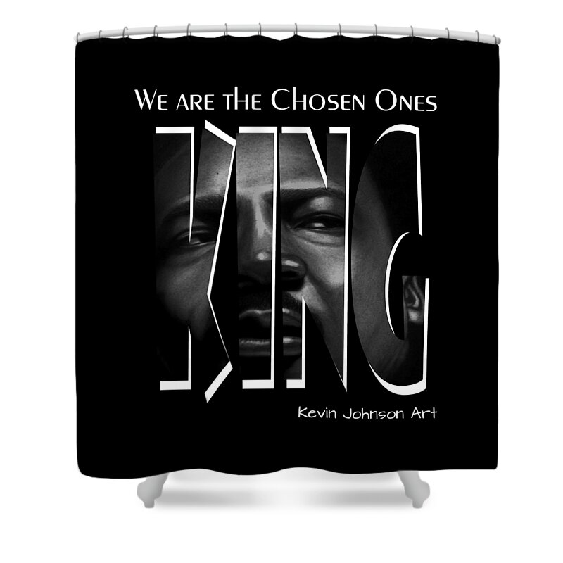 Martin Luther King Jr Shower Curtain featuring the drawing Martin Luther King Jr. - The Chosen Ones Collection by Kevin Johnson Art