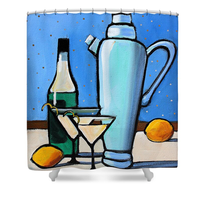 Martini Shower Curtain featuring the painting Martini Night by Toni Grote