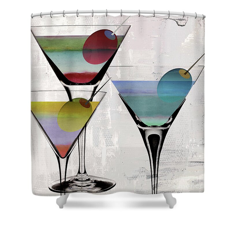 Martini Shower Curtain featuring the painting Martini Prism by Mindy Sommers