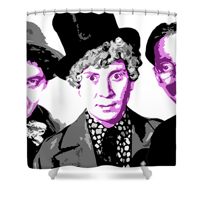 Marx Brothers Shower Curtain featuring the digital art Marx Brothers by DB Artist