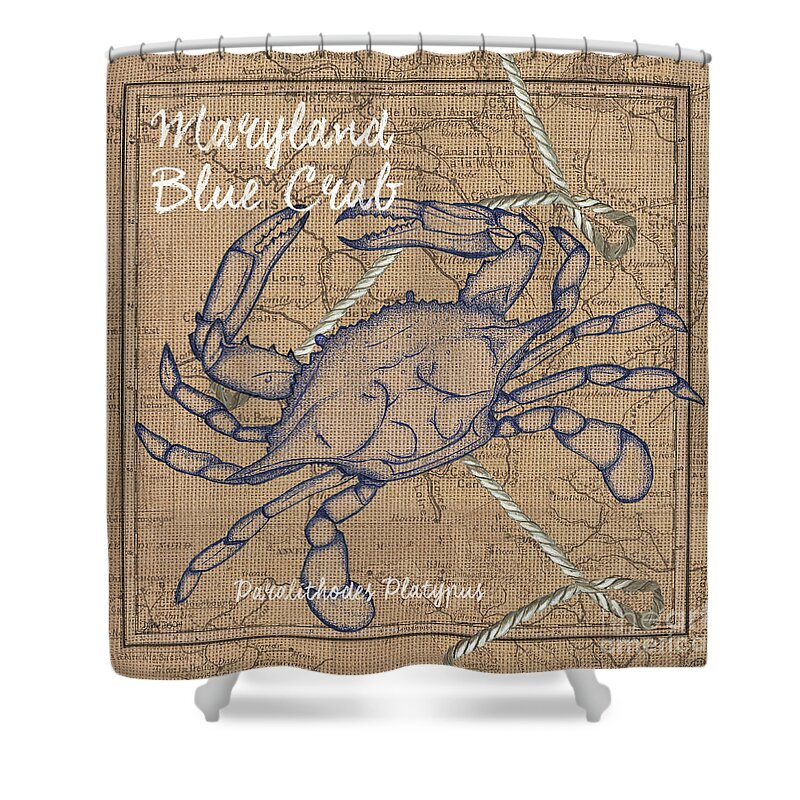 Crab Shower Curtain featuring the painting Maryland Blue Crab by Debbie DeWitt