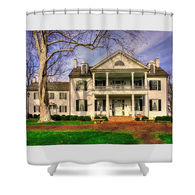 Rose Hill Manor Shower Curtain featuring the photograph Maryland Country Roads - Historic Rose Hill Manor No. 12 - Frederick Maryland by Michael Mazaika
