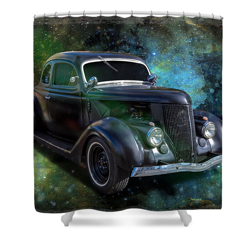 Car Shower Curtain featuring the photograph Matt Black Coupe by Keith Hawley