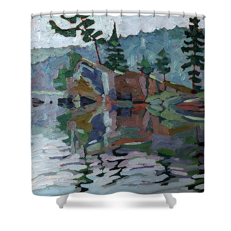 1784 Shower Curtain featuring the painting Mattawa Pines by Phil Chadwick