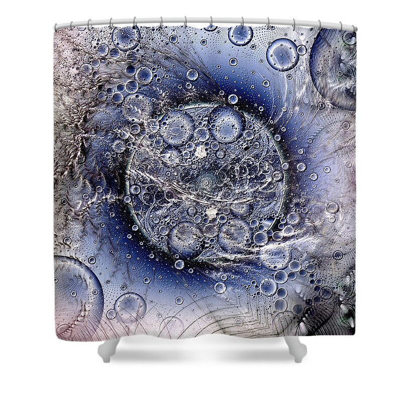 Abstract Shower Curtain featuring the digital art Matter From Another Perspective by Casey Kotas