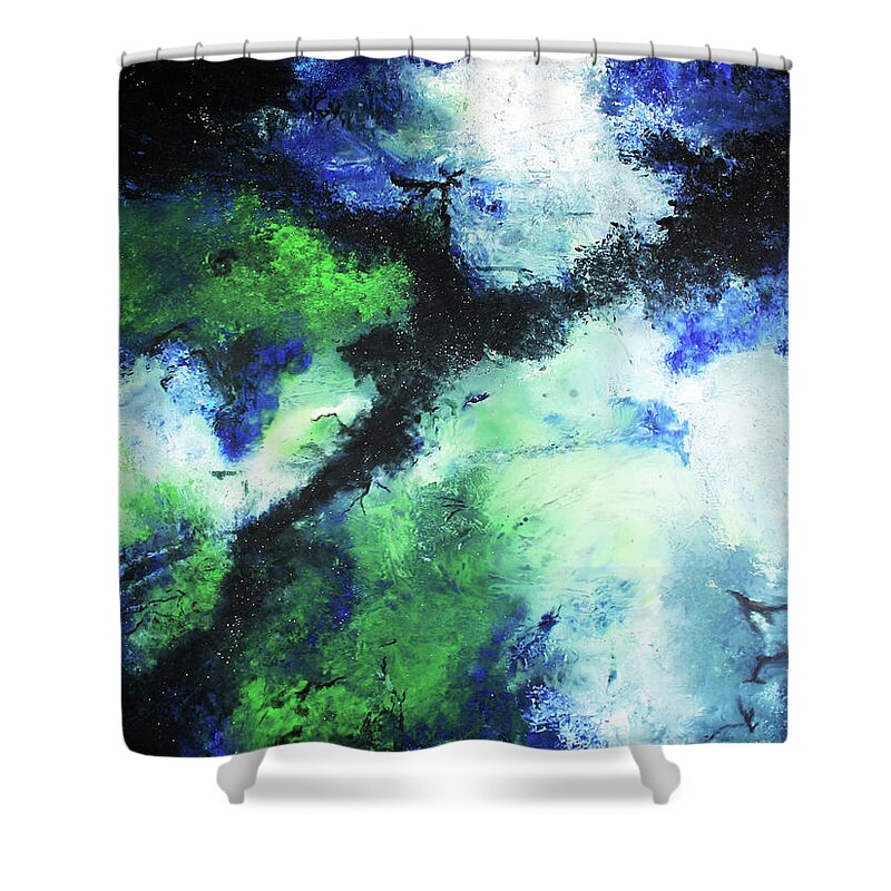 Abstract Shower Curtain featuring the painting Matthew's Odyssey by Melissa Toppenberg