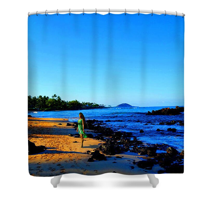 Sunset Shower Curtain featuring the photograph Maui Sunrise on the Beach by Michael Rucker