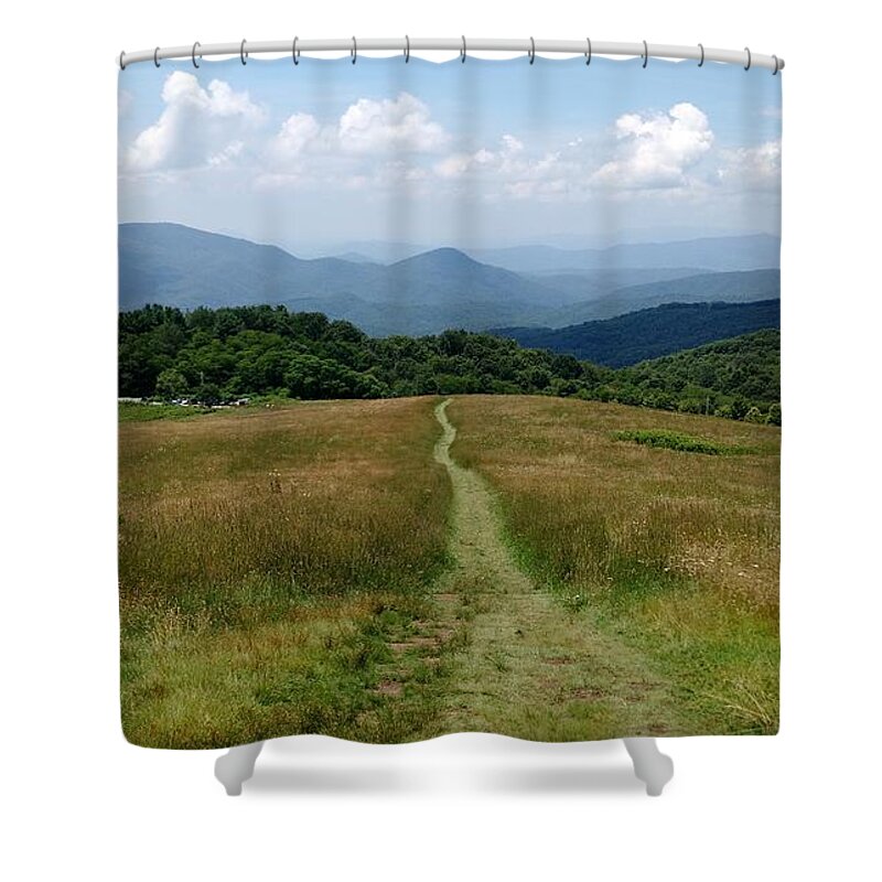 Landscape Shower Curtain featuring the photograph Max Patch Trail Summer by Anita Adams