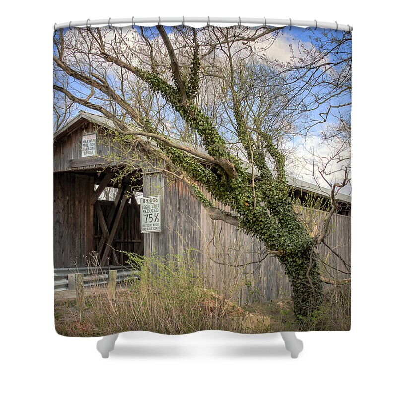 America Shower Curtain featuring the photograph McCafferty Covered Bridge by Jack R Perry