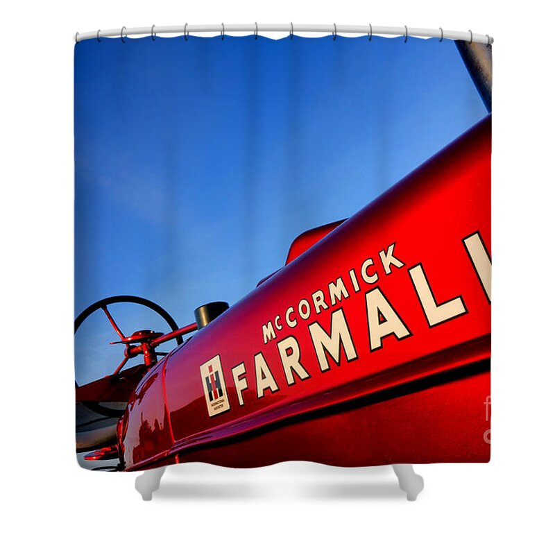 Mccormick Shower Curtain featuring the photograph McCormick Farmall Red Beauty by Olivier Le Queinec