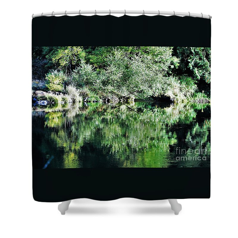 Mckenzie River Oregon Shower Curtain featuring the photograph McKenize River Scene by Merle Grenz