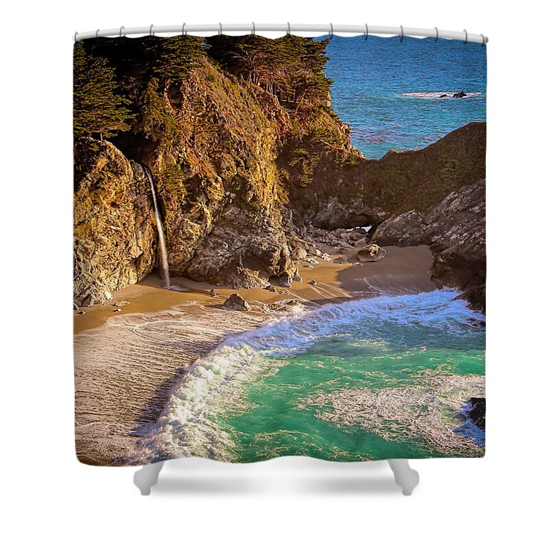 Waterfall Shower Curtain featuring the photograph McWay Falls by Susan Rissi Tregoning