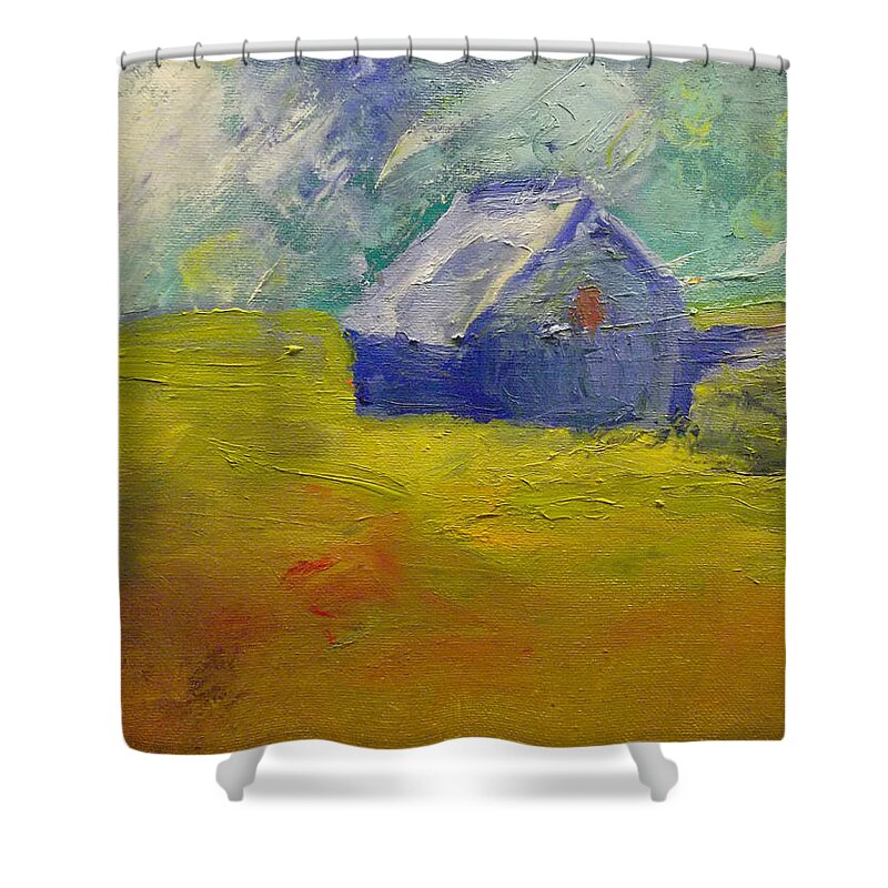 Field Shower Curtain featuring the painting Meadow Blue by Susan Esbensen