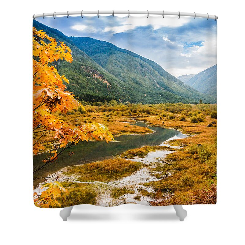 Landscapes Shower Curtain featuring the photograph Meander by Claude Dalley