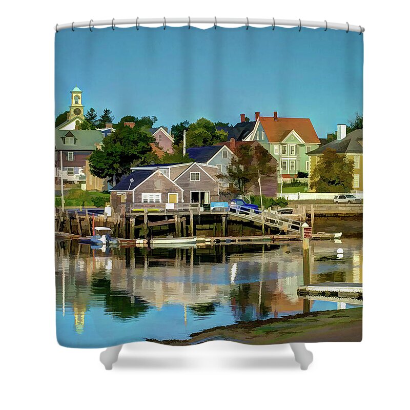New England Shower Curtain featuring the photograph Mechanic Street Portsmouth by David Thompsen