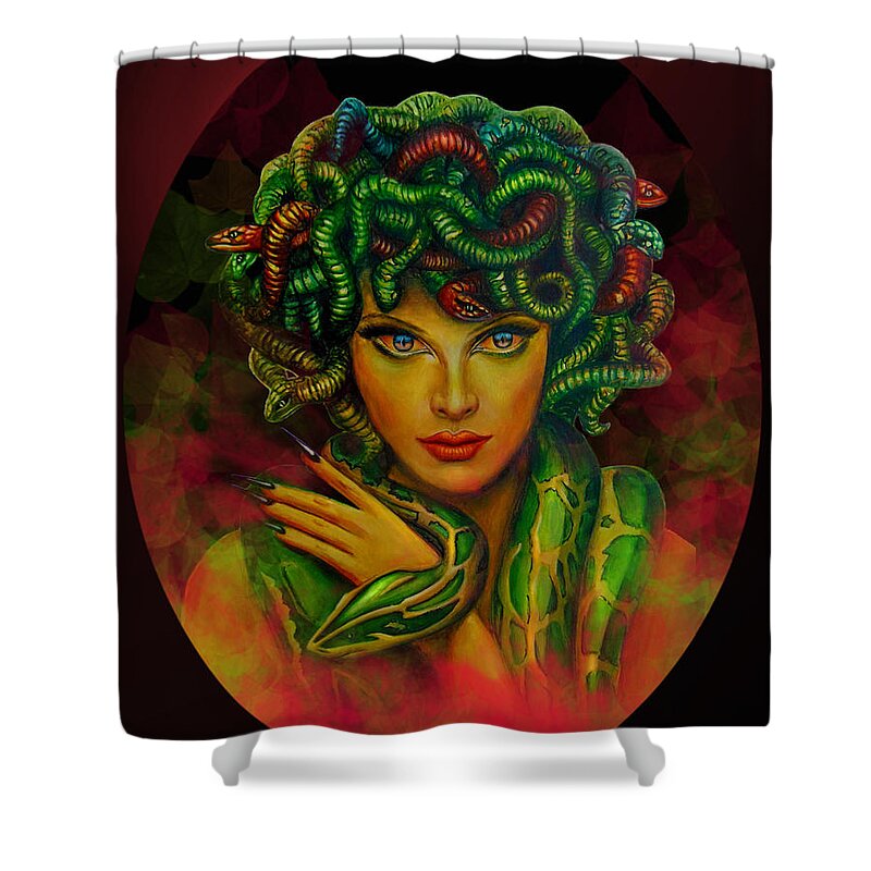 Medusa Shower Curtain featuring the digital art Medusa - Greek Mythology by Richa Malik by Richa Malik