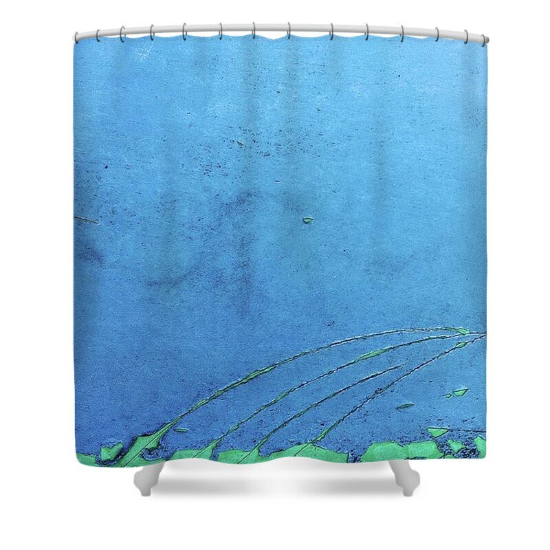 Blue Shower Curtain featuring the photograph Meet-up In Blue. #abstract #abstractart by Ginger Oppenheimer