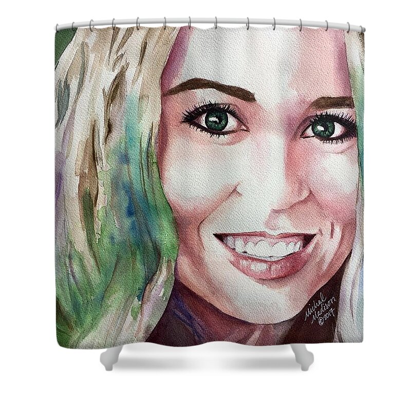 Blonde Shower Curtain featuring the painting Meka by Michal Madison