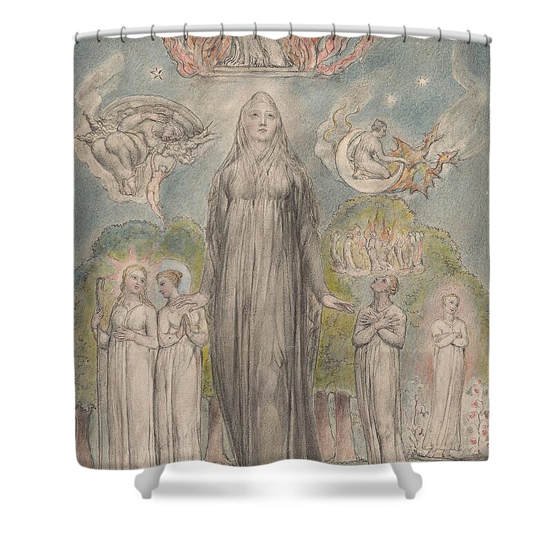 William Blake Shower Curtain featuring the painting Melancholy by MotionAge Designs
