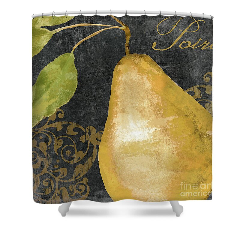 Pear Shower Curtain featuring the painting Melange French Yellow Pear by Mindy Sommers