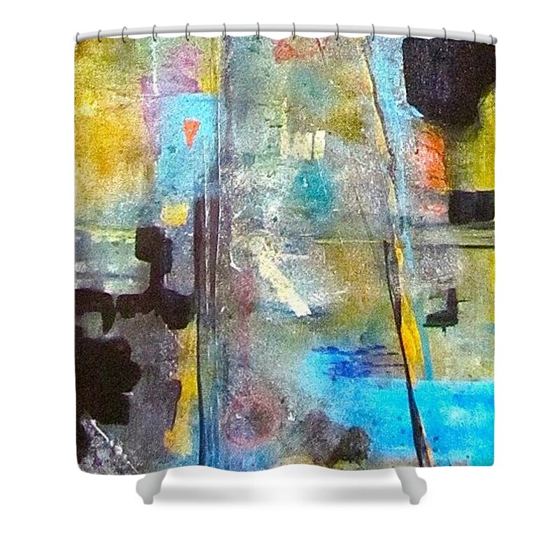 Abstract Shower Curtain featuring the painting Memorial by Barbara O'Toole