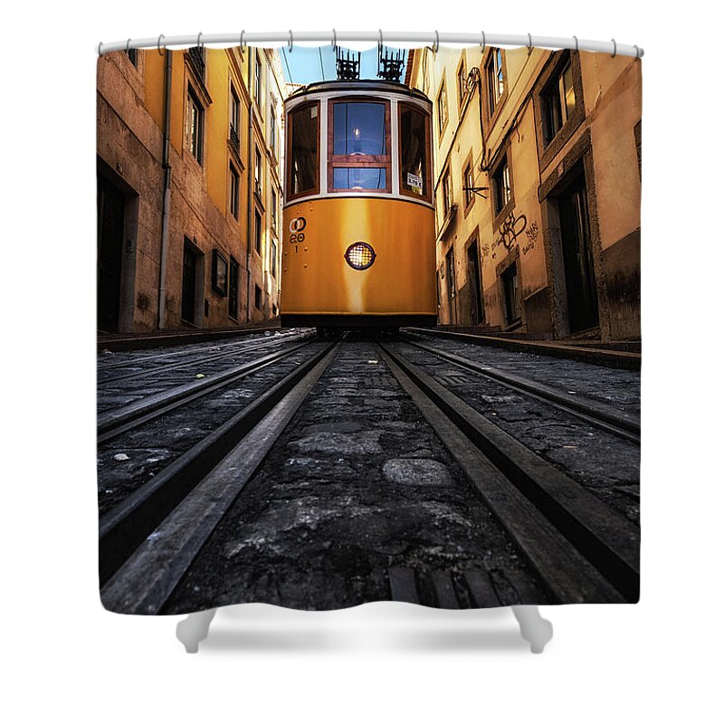 Lisbon Shower Curtain featuring the photograph Memory lane by Jorge Maia