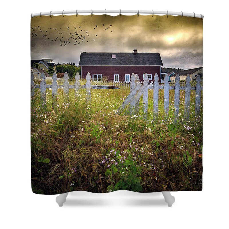 American Shower Curtain featuring the photograph Mendocino Red Barn by Craig J Satterlee