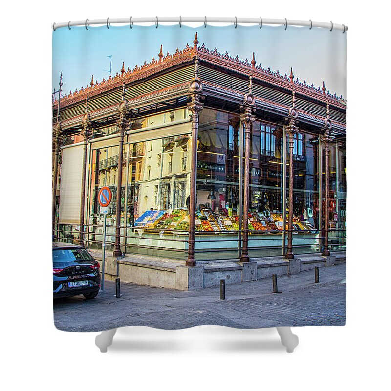 Travel Shower Curtain featuring the photograph Mercado San Miguel, Madrid by Venetia Featherstone-Witty